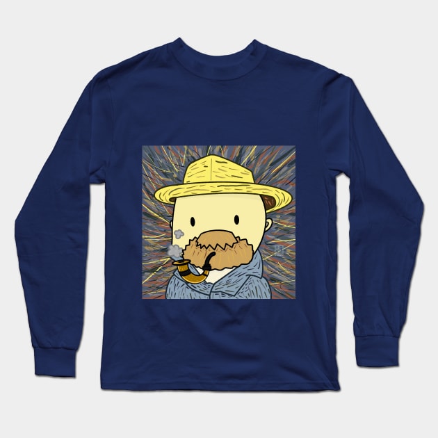 Kawaii Van Gogh Self Portrait Long Sleeve T-Shirt by KooKooPerd